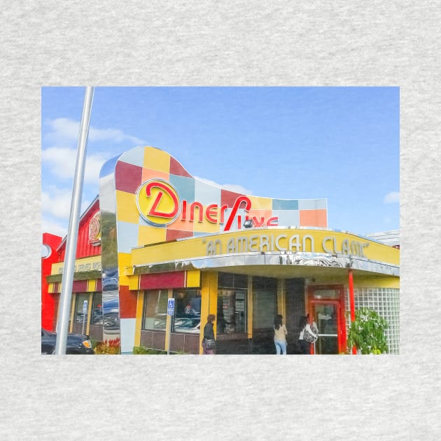 Classical retro American Diner Deluxe bright signage and colors. Looks great on a sticker and even better as a canvas print on your wall by brians101